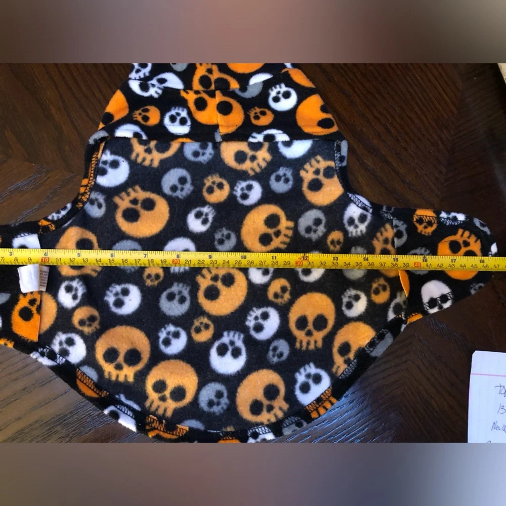 PET🐶 Orange and Black Skull Print outfit SIZE X SMALL & SIZE SMALL